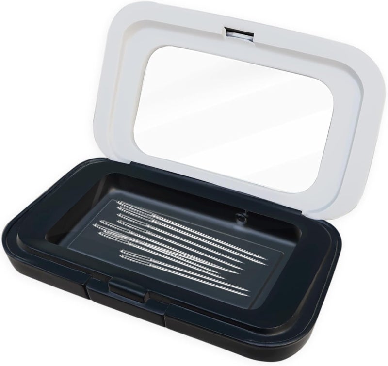 FJW Store Magnetic Needle Holder Case with Clear Acrylic Lid - Strong Sewing Pin Storage Case - Secure & Visible Needle Keeper for Sewing, Quilting, Crafts Small - Image 1